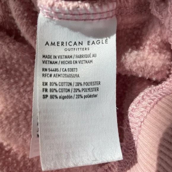 AEO Oversized Full Zip Hoodie Sweatshirt Blush Pink XS/Small - Picture 10 of 13